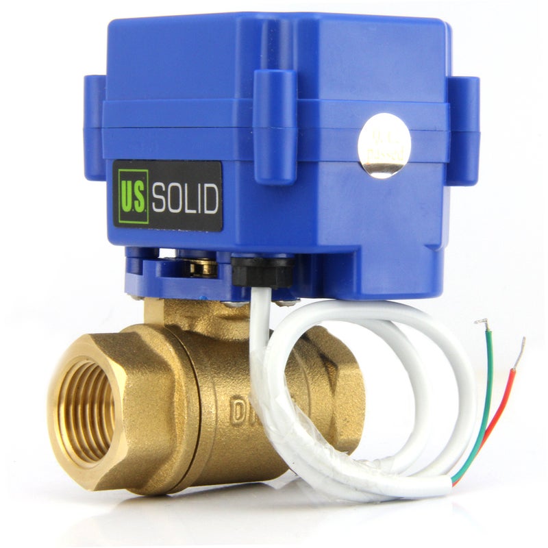 U.S. Solid Motorized Ball Valve- 1/2" Brass Ball Valve with Full Port, 9-24V AC/DC and 2 Wire Auto Return Setup - Image 4